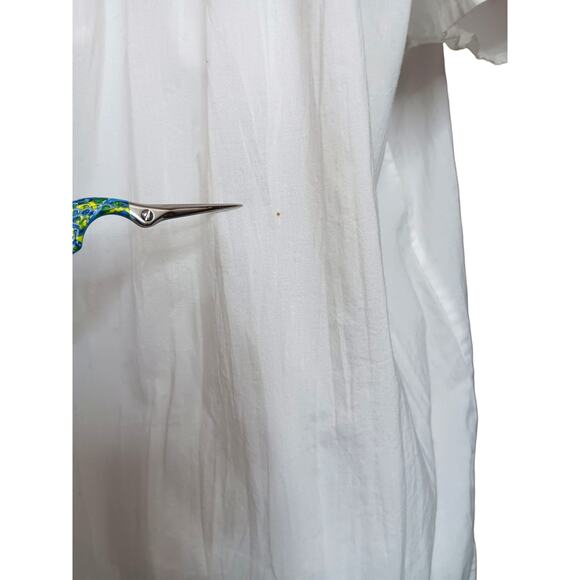 NEW CHARTER CLUB Artsy Beaded Blouse Peasant Top M Cotton Boho Fresh Breathable - Picture 11 of 11